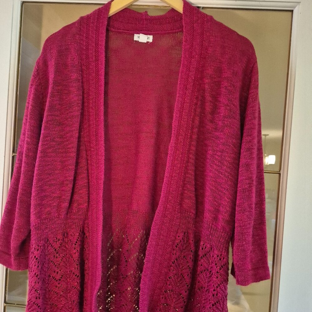 Westport Open Cardigan with Ruffled Hem & 1/2 Sleeves